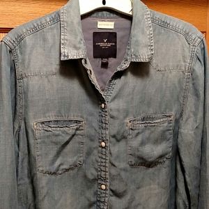 76 American Eagle jean shirt